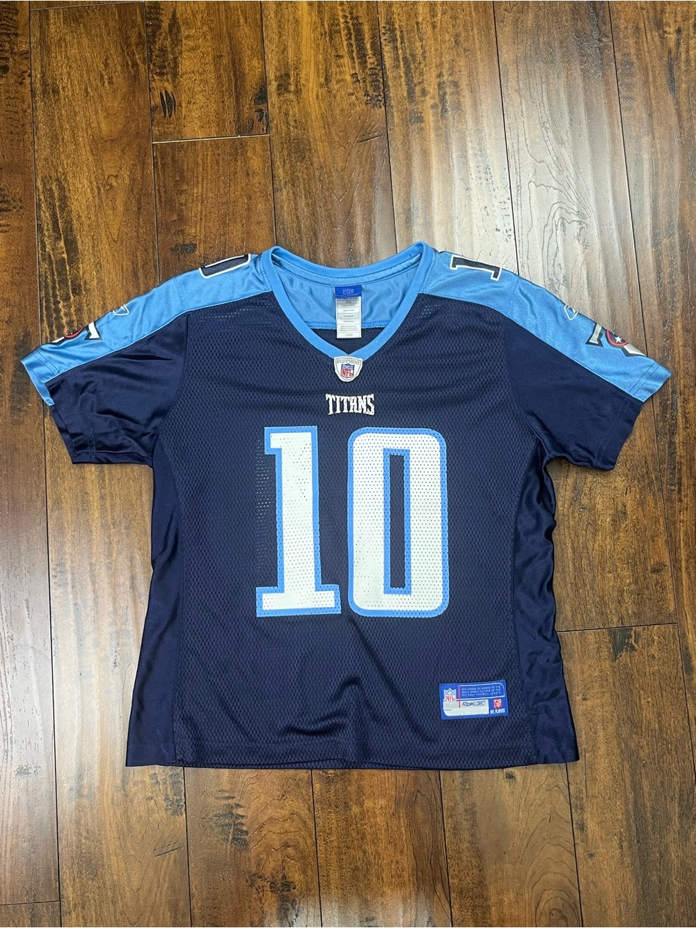 Reebok Tennessee Titans Jersey Blue Young 10 NFL Football Youth Large.